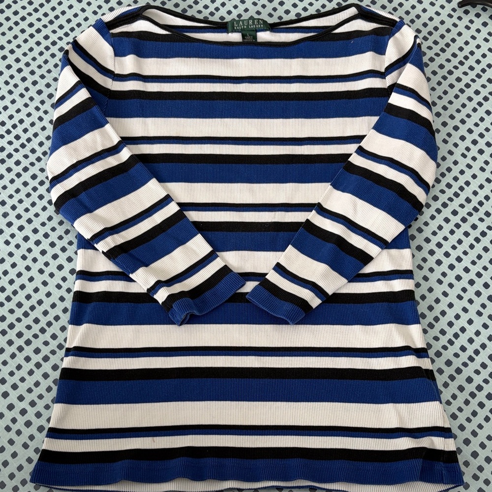 100% Cotton Ralph Lauren Boatneck Striped Top